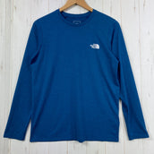 【Men's S Blue】 The North Face L/S GTD Melange Crew Polyester Wear Top Inner Shirt Long Sleeve T-Shirt Crew Neck Synthetic