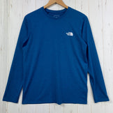 【Men's S Blue】 The North Face L/S GTD Melange Crew Polyester Wear Top Inner Shirt Long Sleeve T-Shirt Crew Neck Synthetic