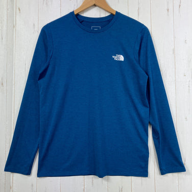 【Men's S Blue】 The North Face L/S GTD Melange Crew Polyester Wear Top Inner Shirt Long Sleeve T-Shirt Crew Neck Synthetic