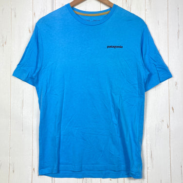 【Men's XS ブルー系】 2021 Patagonia ( パタゴニア ) フレームド フィッツロイ トラウト オーガニック Tシャツ Framed Fitz Roy Trout Organic T shirt LAGB 生産終了モデル 入手困難 オーガニック