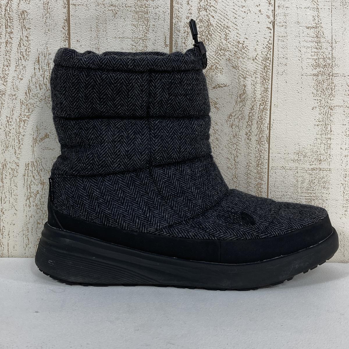 【女式 25.0 厘米灰色】The North Face Nuptse Bootie 防水 Viiiiw Nuptse Bootie Wp Viii 冬季靴子保暖 Thermolite 隔热 NFW52272 女式雪地靴