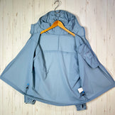 男女通用大号蓝色 Paper Sky Wear Wind Shell 连帽衫，蓝灰色尼龙，软壳外套，z00053702 B