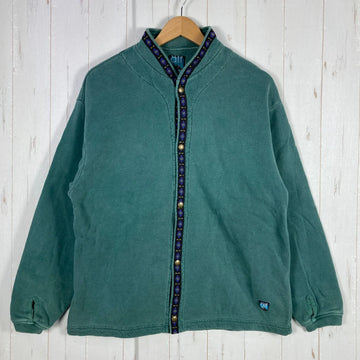 【Women's L グリーン系】 1990s Alf ( アルフ ) チロリアン スウェット カーディガン Tyrolean Sweat Cardigan ビンテージ オリジナル 入手困難 コットン ウェア トップス アウター ジャケット コットン z00054501
