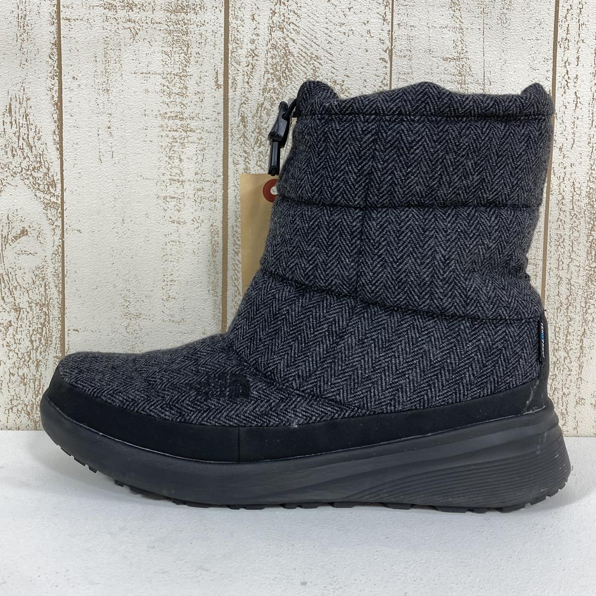 【女式 25.0 厘米灰色】The North Face Nuptse Bootie 防水 Viiiiw Nuptse Bootie Wp Viii 冬季靴子保暖 Thermolite 隔热 NFW52272 女式雪地靴