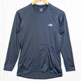 The North Face 男式中号黑色长袖 DRY Crew T 恤，涤纶，圆领，合成面料，尺码 L/S，Z00053056