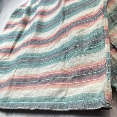 Men's Medium Green 1995 Patagonia Heavy Flannel Shirt, Sunny Stripe, Vintage, Original, Hard-to-Find, Rare Color, Cotton, Top, Undershirt, Long