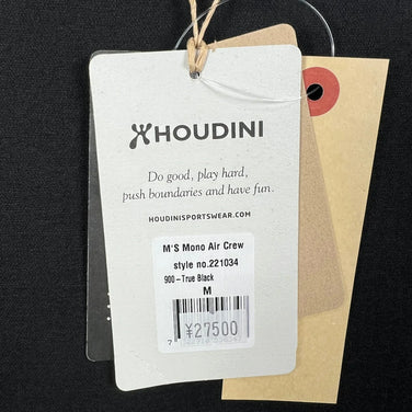 【Men's M ブラック系】 Houdini ( フーディニ ) メンズ モノ エア クルー M's Mono Air Crew 221034 900 TRUE BLACK z00055938 900 TRUE BLACK 化繊 ロングスリーブTシャツ クルーネッ