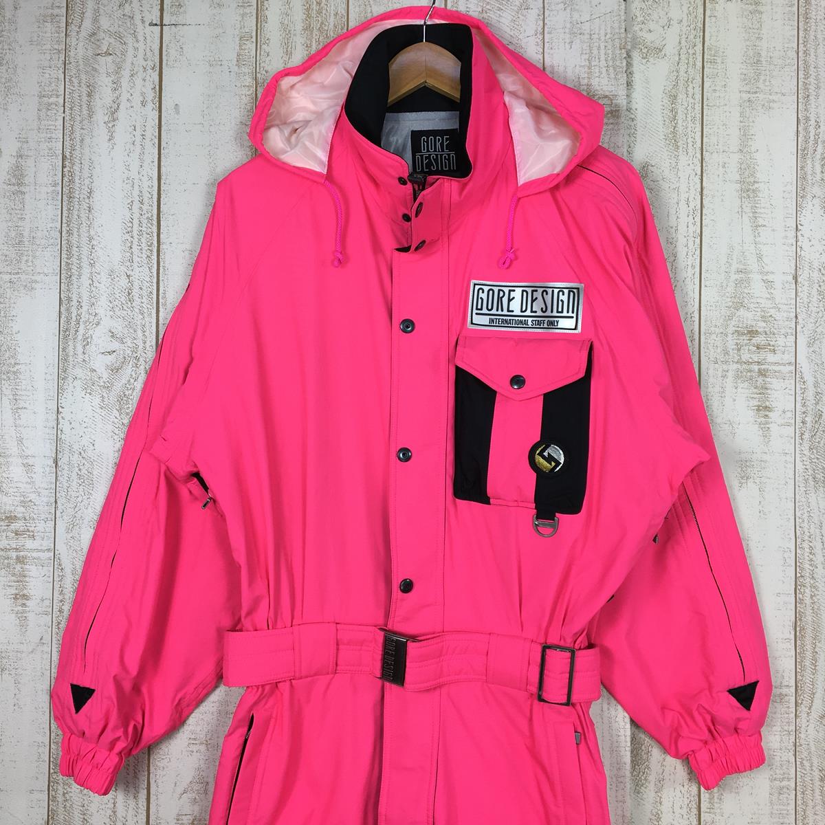 [Unisex M Pink] Gore Wear Gore-Tex Ski Suit One-piece Overalls All-in-one Made by Japan Gore-Tex Vintage Recommended for winter camping and biking Asian Unisex