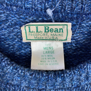 Men's L Navy 1980s Llbean Wool Sweater, Vintage Original, Hard to Find, Wool Wear, Tops, Outerwear, Fleece Jacket, z00054495