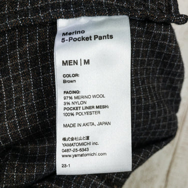 【Men's M ブラウン系】 Yamatomichi ( 山と道 ) メリノ ファイブ ポケット パンツ Merino 5-Pocket Pants Brown メリノウール ウェア ボトムス ロングパンツ ウール z00050586 Brown ウール ロングパ - 【公式】2ndGEAR（セカンドギア）Webショップ【登山用品・アウトドア用品専門 買取販売店】