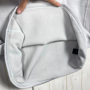 Men's Small Gray MooseJaw Great Stretch 1/2 Zip Fleece Hoodie. Hard-to-find polyester outerwear, soft jacket.