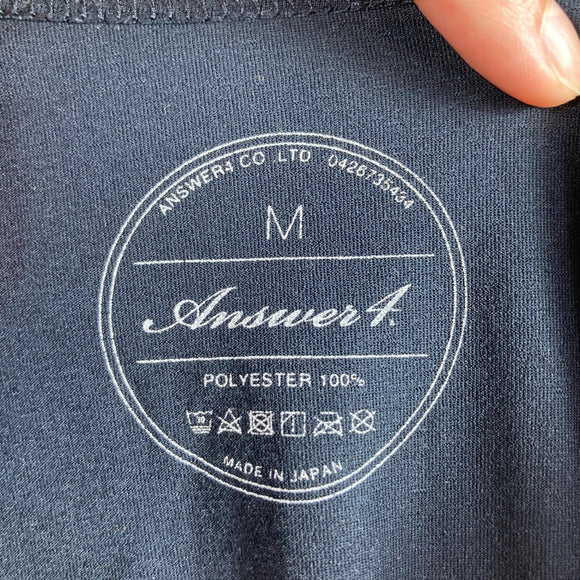 【Men's M ブラック系】 Answer4 ( アンサーフォー ) 刺繍ウサギ Long sleeve Tshirt 入手困難 ポリエステル ウェア トップス インナー シャツ ロングスリーブTシャツ クルーネック 化繊 z00057137  化繊 ロングスリー
