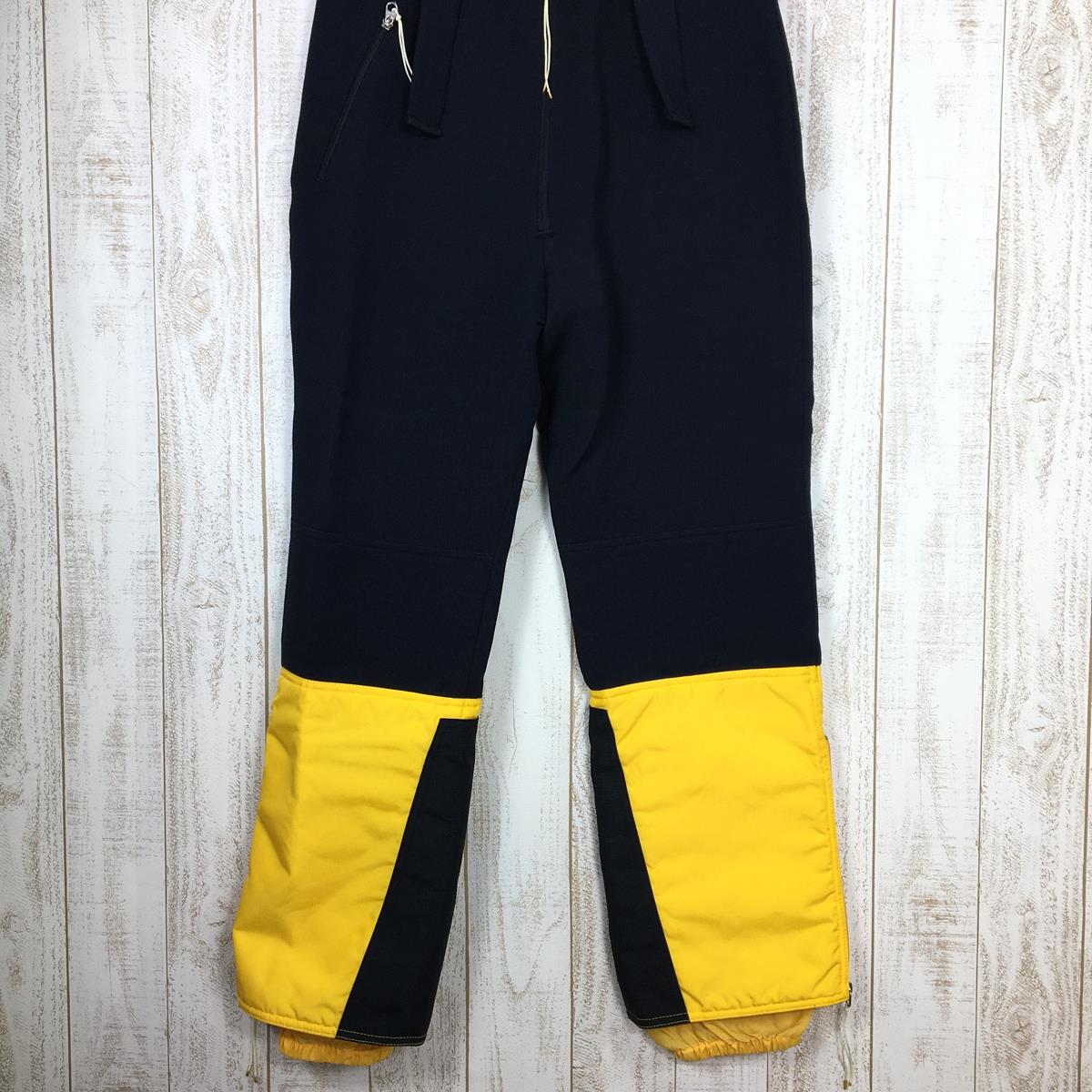 【Men's 84 イエロー系】 The North Face ( ザ・ノースフェイス ) 1990S ウールミックス ストレッチ ジャージ スキー ビブパンツ Wool-Mixed Stretch Jersey Ski Bib-Pants 茶タグ ビンテージ 入手困