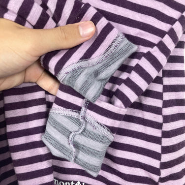 【Women's S パープル系】 Montbell ( モンベル ) メリノウールプラス ボーダー ロングスリーブ T シャツ Merino Wool Plus Border Long Sleeve T-Shirt スランテックカフ / UVカット メリノウール ウェ