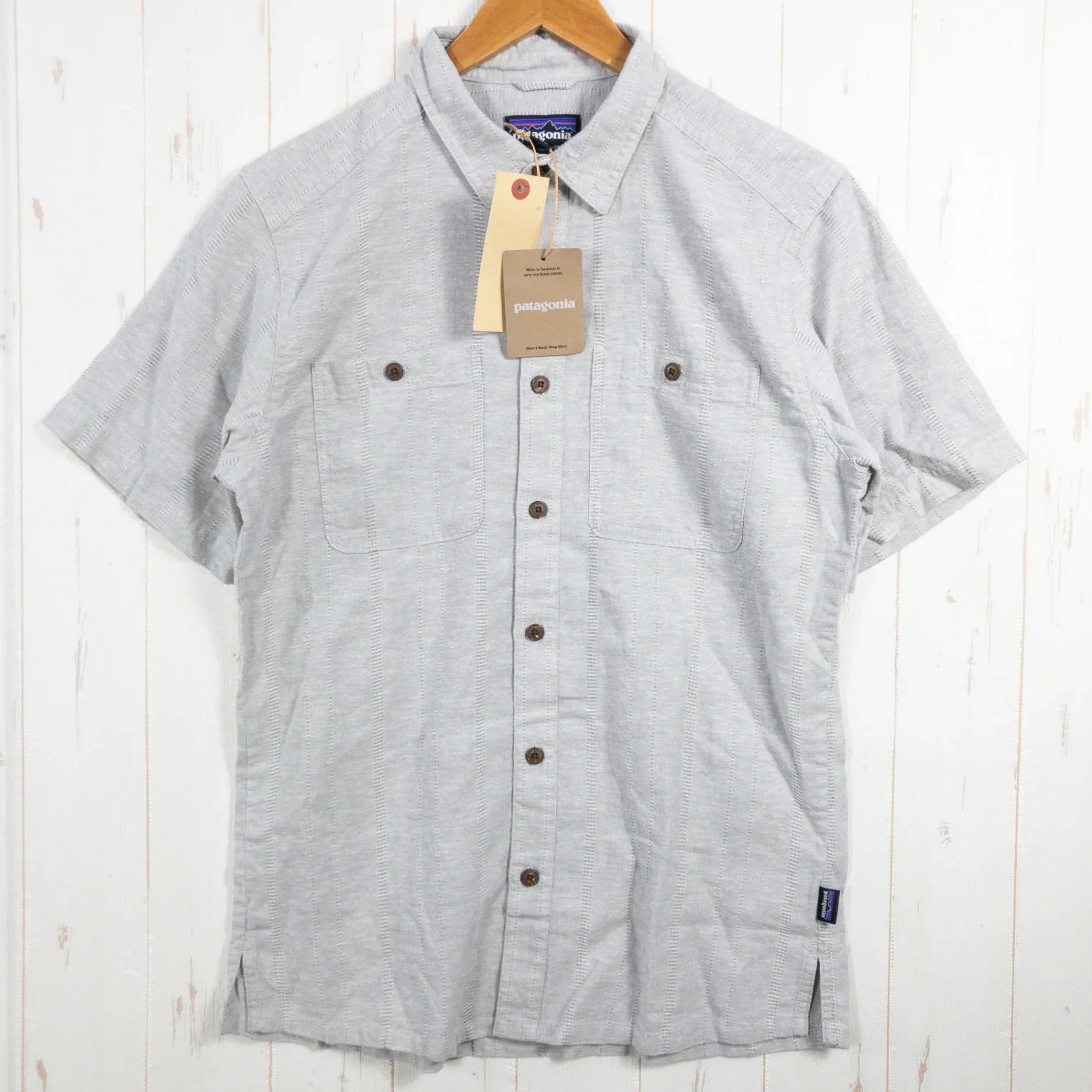 【Men's S グレー系】 2025 Patagonia ( パタゴニア ) バック ステップ シャツ Back Step Shirt SLDS / Salt Grey ヘンプ ウェア トップス インナー シャツ ショートスリーブシャツ コットン z000526 - 【公式】2ndGEAR（セカンドギア）Webショップ【登山用品・アウトドア用品専門 買取販売店】