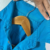 【Men's M ブルー系】 1980s Patagonia ( パタゴニア ) キャンバスシャツ Canvas Shirt Peacock ビンテージ オリジナル 入手困難 希少カラー コットン ウェア トップス インナー シャツ ロングスリーブシャツ コットン