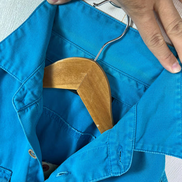 【Men's M ブルー系】 1980s Patagonia ( パタゴニア ) キャンバスシャツ Canvas Shirt Peacock ビンテージ オリジナル 入手困難 希少カラー コットン ウェア トップス インナー シャツ ロングスリーブシャツ コットン