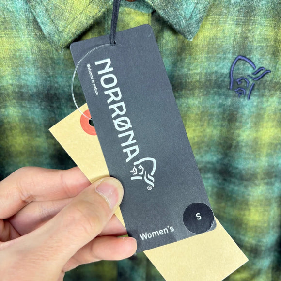 【Women's S カーキグリーン系】 Norrona ( ノローナ ) タモック ウール シャツ ウィメンズ Tamok Wool Shirt W's 1219-19 3001 ROSIN z00056114 3001 ROSIN ウール ロングスリーブシャツ インナー