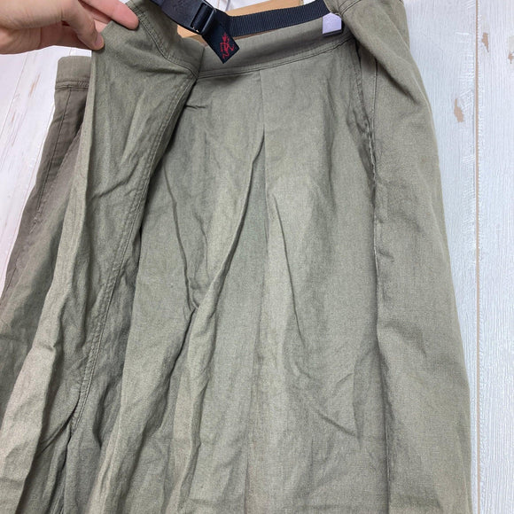 【Women's S グリーン系】 Gramicci ( グラミチ ) リネン ラップ フレア パンツ LINEN WRAP FLARE PANTS ASHGREEN ウェア ボトムス ロングパンツ コットン z00052001 ASHGREEN コットン ロングパンツ - 【公式】2ndGEAR（セカンドギア）Webショップ【登山用品・アウトドア用品専門 買取販売店】