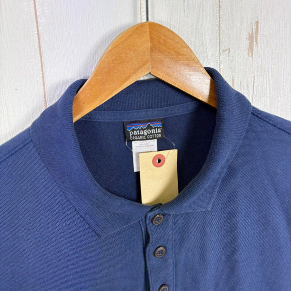 【Men's M ネイビー系】 2006 Patagonia ( パタゴニア ) ロングスリーブ ポロシャツ Men's Long-Sleeved Polo Shirt クラシックネイビー / Classic Navy / CNY オーガニックコットン 鹿の子 オー