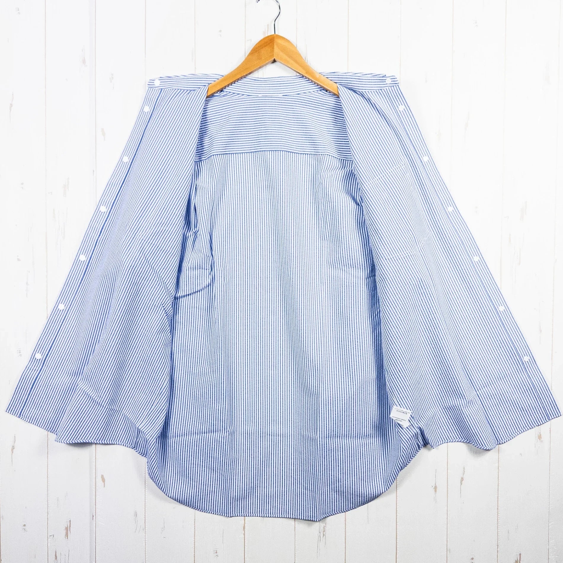 【Men's M ブルー系】 Ridge Mountain Gear ( リッジマウンテンギア ) ベーシック ロングスリーブ シャツ ストライプ Basic Long Sleeve Shirt Stripe Blue x White ポリエステル ウェア トップ - 【公式】2ndGEAR（セカンドギア）Webショップ【登山用品・アウトドア用品専門 買取販売店】