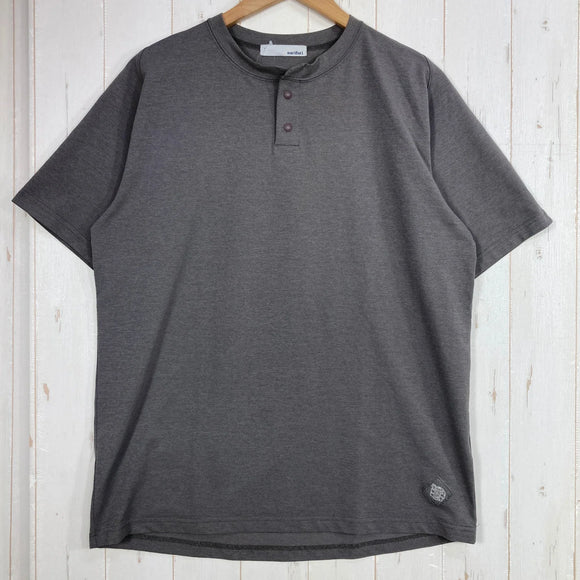 【Men's L グレー系】 Narifuri ( ナリフリ ) NFC アクティブ メッシュ ヘンリーネック Tシャツ ポリエステル ウェア トップス インナー シャツ ロングスリーブTシャツ クルーネック 化繊 z00059302  化繊 ロングスリーブTシャ