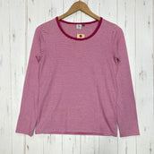 【Women's M レッド系】 Aigle ( エーグル ) コットン ロングスリーブ ボーダー コットン ウェア トップス インナー シャツ ロングスリーブTシャツ クルーネック コットン z00059884  コットン ロングスリーブTシャツ クルーネック イン