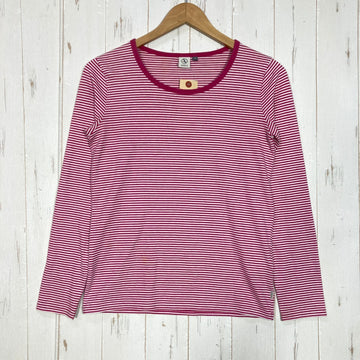 【Women's M レッド系】 Aigle ( エーグル ) コットン ロングスリーブ ボーダー コットン ウェア トップス インナー シャツ ロングスリーブTシャツ クルーネック コットン z00059884  コットン ロングスリーブTシャツ クルーネック イン
