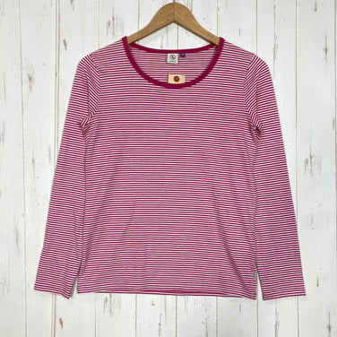 【Women's M レッド系】 Aigle ( エーグル ) コットン ロングスリーブ ボーダー コットン ウェア トップス インナー シャツ ロングスリーブTシャツ クルーネック コットン z00059884  コットン ロングスリーブTシャツ クルーネック イン