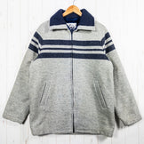 中性款中灰色1970年代Woolrich羊毛抓绒夹克。复古原创，难得一见的羊毛外套。产品编号：z00052859。