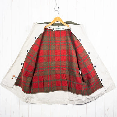 男式 L 码米色 1970 年代 Llbean (LL Bean) 野战大衣，羊毛衬里，复古，原创，很难找到，棉质，上衣，外套，夹克，棉质，z00052847