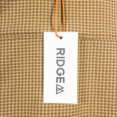 男式大号米色 Ridge Mountain Gear 舒适套头短袖衬衫，土狼棕色，涤纶，上衣