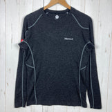 Men's Medium Black Marmot Wool Long Sleeve Tee, Wool Top, Undershirt, Long Sleeve T-Shirt with Crew Neck, Wool (z00054280)