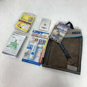 【OneSize ブルー系】 Montbell ( モンベル ) ・マイクロネット・シットレックス等 座布団・エマージェンシーシート・マイクロファイバータオル・シグナルミラ－・トイレットペーパーホルダー・ポイズンリムーバー セット 計7点セット バルク販売 卸売り