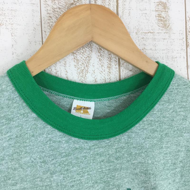 [Unisex L Green] 70S Northland House Ringer Heather T-shirt Russell Authentic Gold Tag Vintage International Unisex Synthetic Short Sleeve T-shirt Crew Neck Inner Shirt Tops