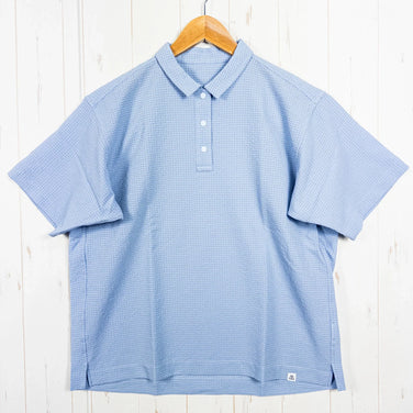 女式大号 Blue Ridge Mountain Gear 舒适套头短袖衬衫，海雾色。涤纶。