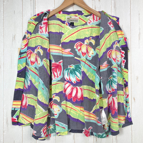 【Women's 12 イエロー系】 2017 Patagonia ( パタゴニア ) マリヒニ パタロハ Malihini Pataloha Shirt 生産終了モデル 入手困難 ブラックバナナ 復刻 レーヨン ウェア トップス インナー シャツ ショートスリーブシャツ