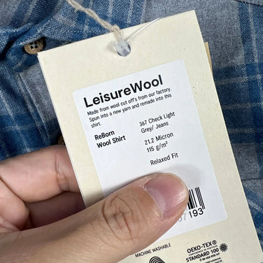 【Men's S ブルー系】 Aclima ( アクリマ ) レジャーウール リボーン ウール シャツ LeisureWool ReBorn Wool Shirt 106310 367 CHECK LIGHT GREY/JEANS z00055897 367 CH