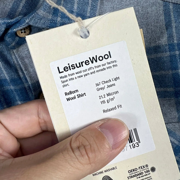 【Men's S ブルー系】 Aclima ( アクリマ ) レジャーウール リボーン ウール シャツ LeisureWool ReBorn Wool Shirt 106310 367 CHECK LIGHT GREY/JEANS z00055897 367 CH