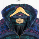 【Unisex S ネイビー系】 1980s Woolrich ( ウールリッチ ) ネイティブ ウール フーデッド ジャケット ビンテージ オリジナル 入手困難 ウール ウェア トップス アウター ジャケット ウール z00052829  ウール アウター ジャケッ-4