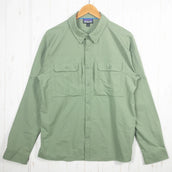 【男款小绿】2024 Patagonia 长袖自驾防晒衫 TNGR/地形绿 涤纶服装
