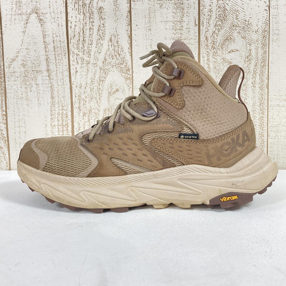 【男款 26.0cm 米色】Hoka Oneone Anacapa 2 Mid Gore-Tex Anacapa 2 Mid Gtx 徒步鞋 1141633 男式 DOTN 沙丘/牛津棕褐色徒步靴