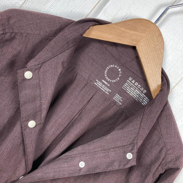 Unisex Small Brown Yamatomichi Bamboo Shirt, Rayon, Long Sleeve Shirt, z00054058. This long-sleeved shirt is perfect as an inner shirt or top.