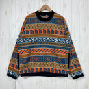 【Unisex L オレンジ系】 The North Face ( ザ・ノースフェイス ) ノルディック ハーフ ドーム セーター Nordic Half Dome Sweater ヘリテージオレンジ / マラードブルー ノルディック柄 ジャカードニット 静電ケア ポ-1
