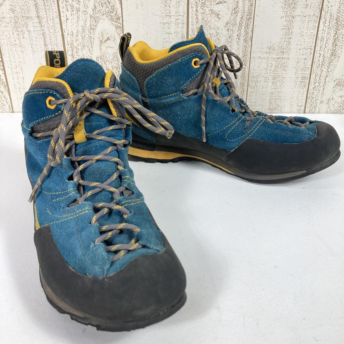 【男式 27.9 厘米蓝色】La Sportiva Boulder X Mid Gtx Boulder X Mid Gtx Middle Cut Shoes Approach Shoes Gore-Tex 防水透气 17E 男式 BY 蓝色/Ye