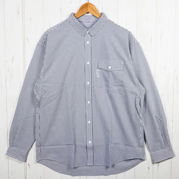 【Men's S グレー系】 Ridge Mountain Gear ( リッジマウンテンギア ) ベーシック ロングスリーブ シャツ ストライプ Basic Long Sleeve Shirt Stripe Grey x White ポリエステル ウェア トップ - 【公式】2ndGEAR（セカンドギア）Webショップ【登山用品・アウトドア用品専門 買取販売店】