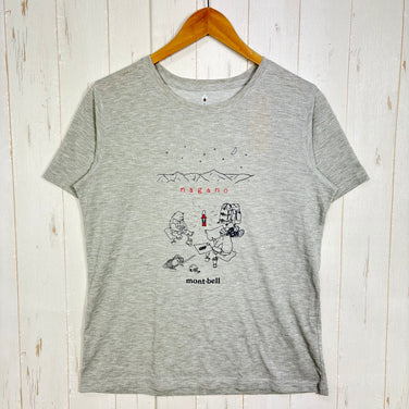 【Women's L グレー系】 Montbell ( モンベル ) ウィック ティー 長野 Wic Tee Nagano ご当地Tシャツ ポリエステル ウェア トップス インナー シャツ ショートスリーブTシャツ クルーネック 化繊 z00058793  化繊 ショ
