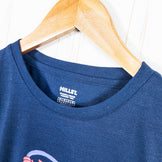 男式中号海军蓝小米绳短袖 T 恤，涤纶，圆领，合成纤维，上衣，汗衫，z00053212