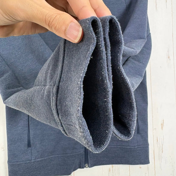 【Men's XS ネイビー系】 Lululemon ( ルルレモン ) シティ スウェット フルジップ フーディ City Sweat Full-Zip Hoodie Heathered True Navy 4WAYストレッチ ウェア トップス インナー シャツ フ