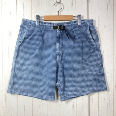 【Men's M ブルー系】 1990s Gramicci ( グラミチ ) ショート クライミングパンツ Short Climbing Pants 旧タグ ビンテージ オリジナル 入手困難 クライミングショーツ アメリカ製 ボックスロゴ コットン ウェア ボトム